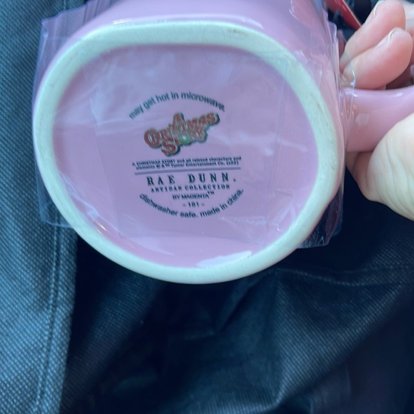 Rae Dunn Pink Nightmare A Christmas Story Mug with Topper - Picture 4 of 4